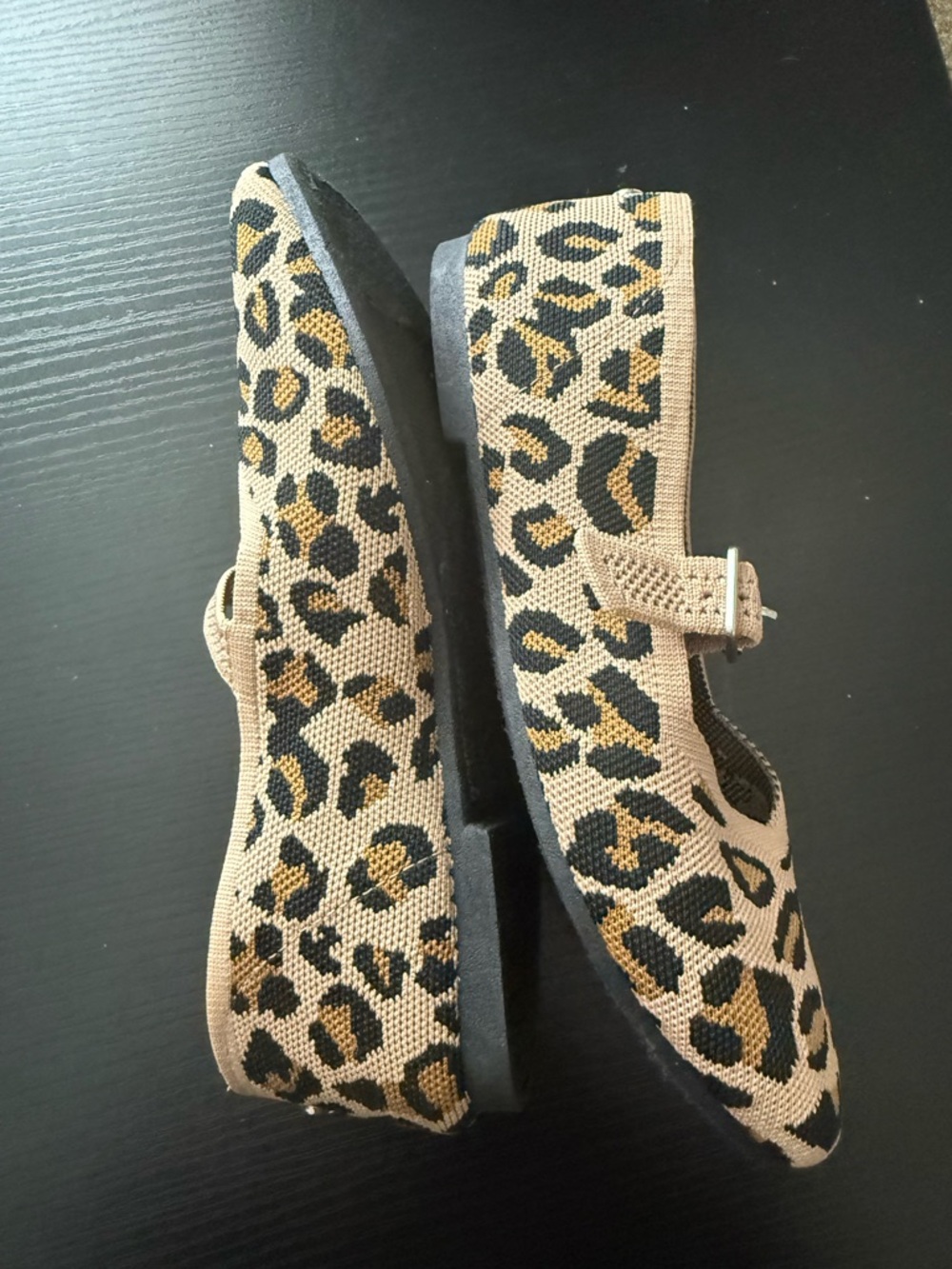 Steve Madden Leopard Print Mary Jane Flats in Tan, Black & Gold